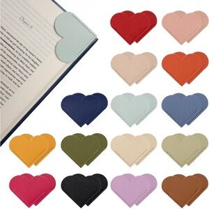 Leather Heart Bookmarks,  Cute Bookmarks for Book Lovers